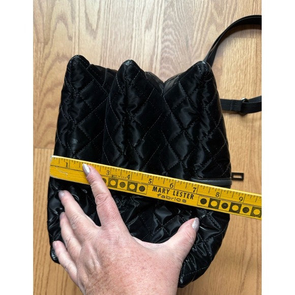 MZ Wallace Crosby Crossbody Black Quilted Nylon Bag - Multi-Strap Designer Purse - Picture 11 of 13